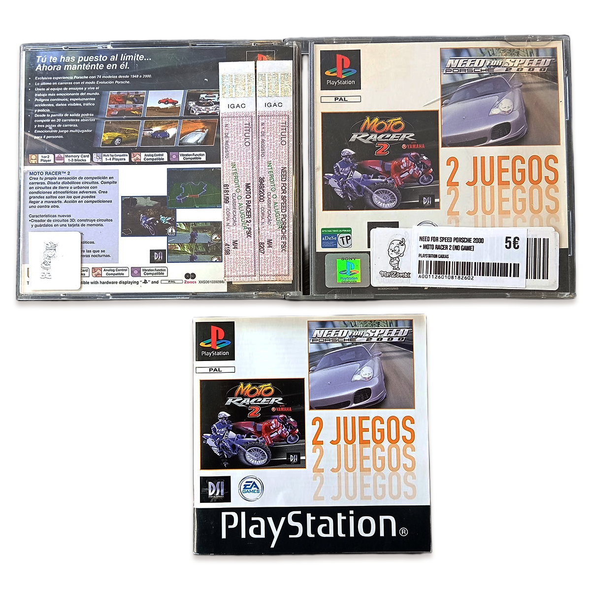 Need for Speed Porsche 2000 + Moto Racer 2 (NO GAME)