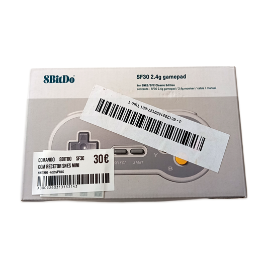 Comando 8BitDo SF30 com recetor Snes Mini